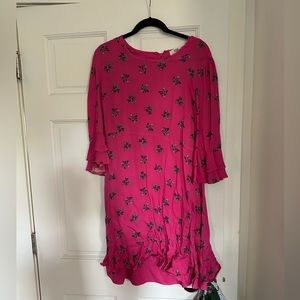 DVF Long Sleeve Ruffle Cuff Dress